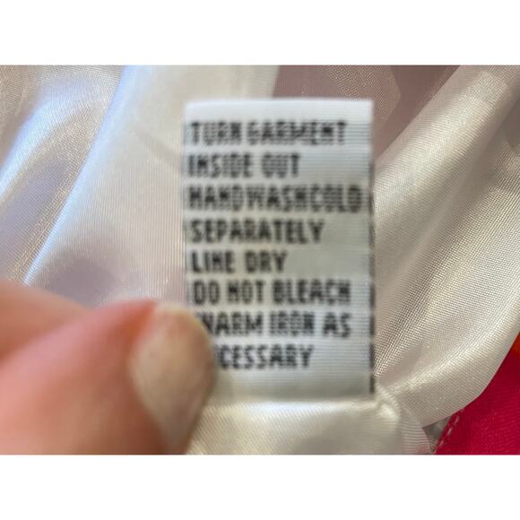 appraisal Ramie Blend Geometric Print Pink, Orange, Pencil Skirt Lined, 14 - Picture 7 of 12